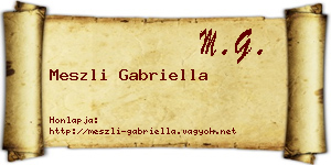 Meszli Gabriella névjegykártya